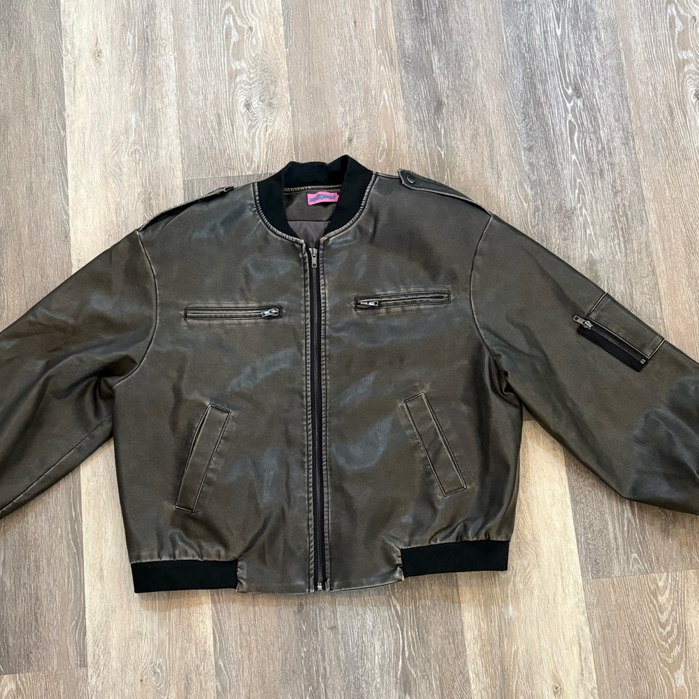Edikted Olive Green Bomber Jacket